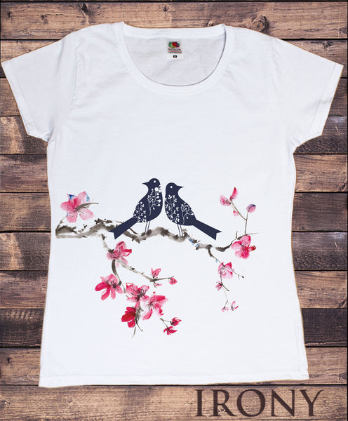 Women's White T-Shirt Yoga Meditation India zen OM Tree Beautiful  Butterflies Print TS856