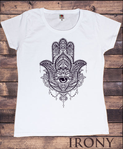 Women’s T-shirt Fatima Hamsa Hand Zen Eye Print TS1363