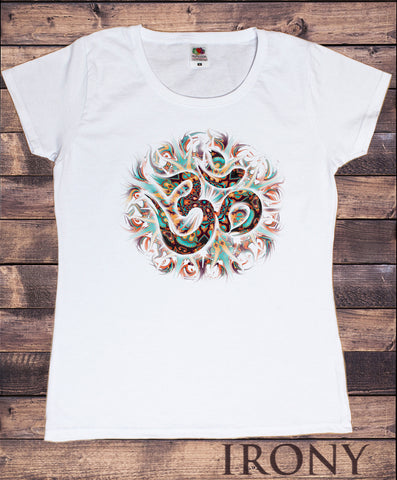 Womens T-Shirt,Om Yantra Mandala Yoga Spiritual Print TS1528