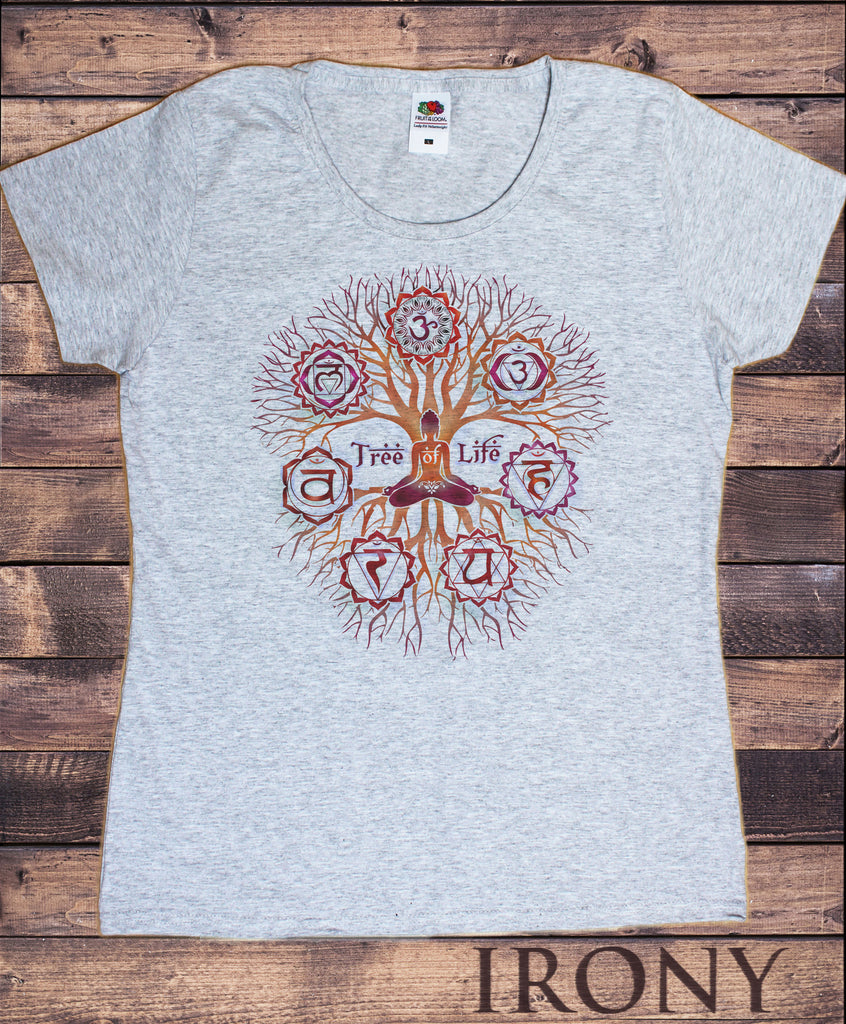 Womens T-Shirt 'Tree Of Life' Buddha Yoga Meditation Chakra