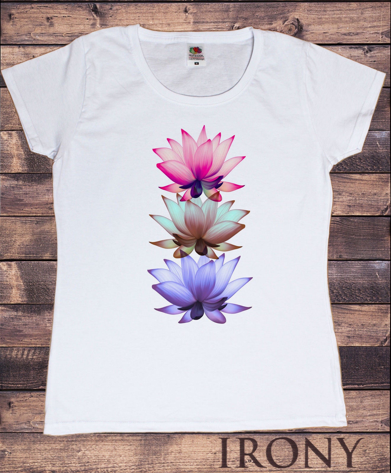 Women's T-Shirt Three Lotus flowers Yoga meditation print TSY1